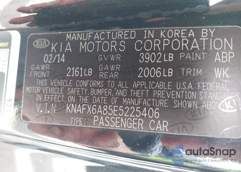 2014 Kia Forte Koup Ex from USA, damaged, VIN KNAFX6A85E5225406